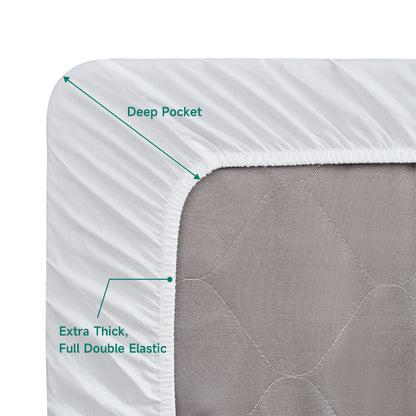 Z-hom 4 Piece cooling sheets 14” Deep Pocket Sheet White