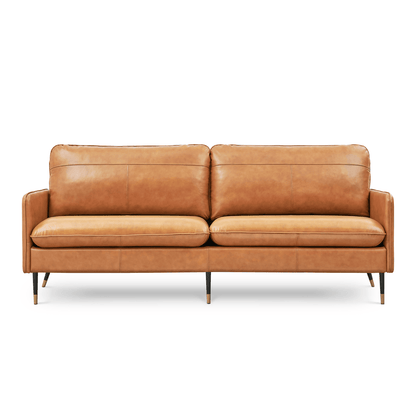 Z-hom 70"/79"Top-Grain Leather Sofa, 2-Seat Upholstered Loveseat Sofa Modern Couch, Luxury Classic for Living Room Bedroom Apartment Office