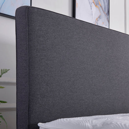 Upholstered Bed, Boxspringbett 208, Charcoal Grey