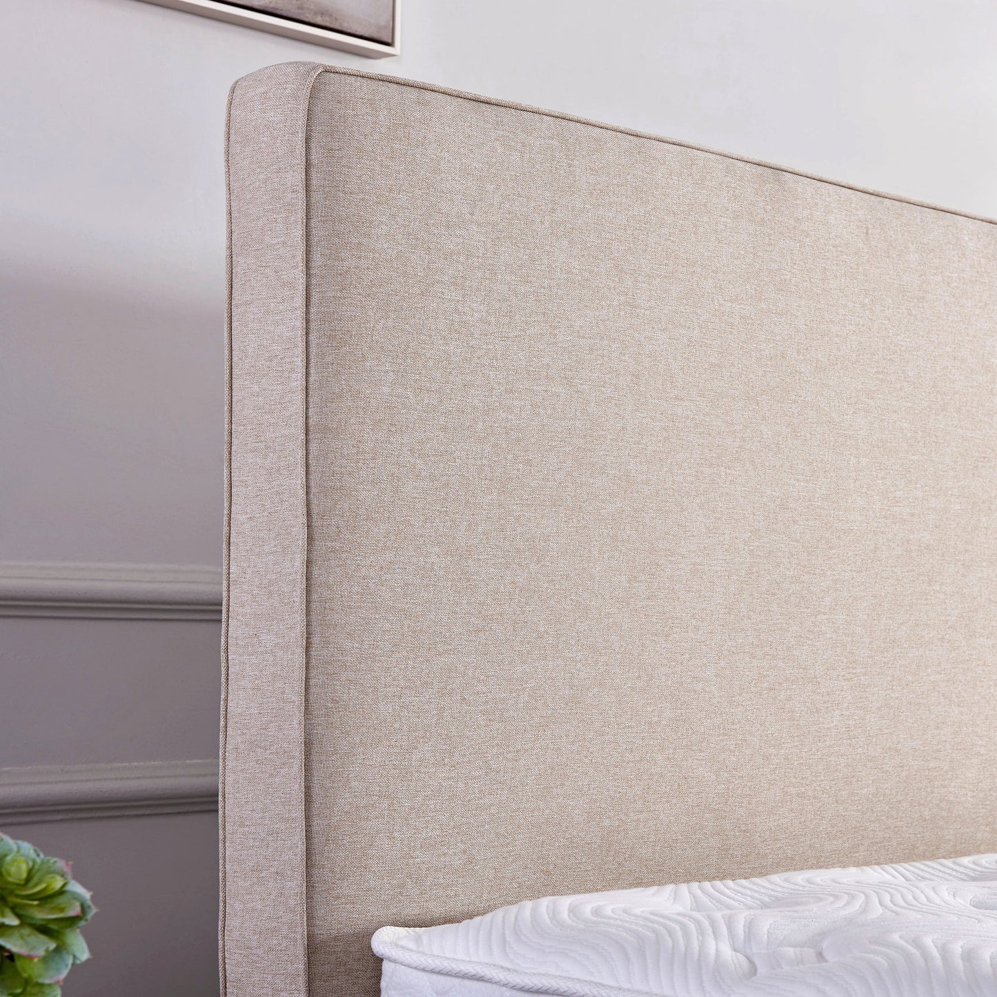 Upholstered Bed, Boxspringbett 208, Beige